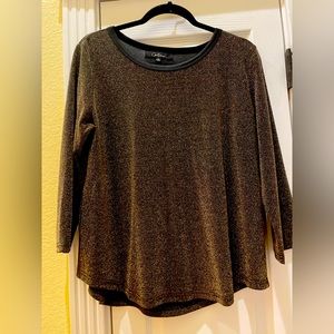 Callessa metallic gold long sleeve top